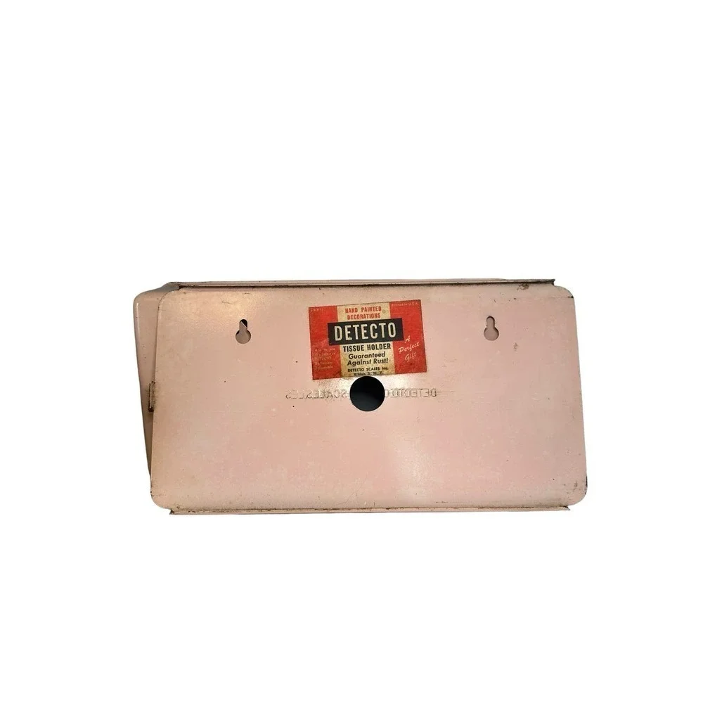 Vintage Detecto metal light pink tissue holder